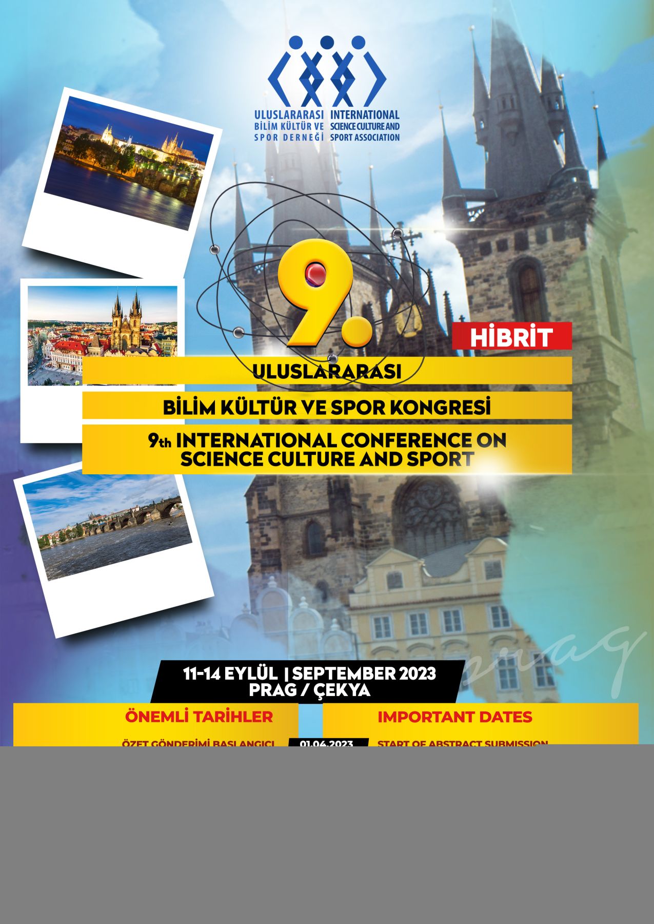 9. Uluslararası Bilim Kültür ve Spor Kongresi, 11-14 Eylül 2023 Çekya-Prag